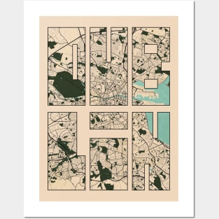 Dublin, Ireland City Map Typography - Vintage Posters and Art